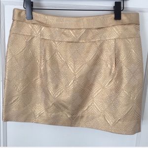 J. Crew Metallic Gold Skirt Size 10
